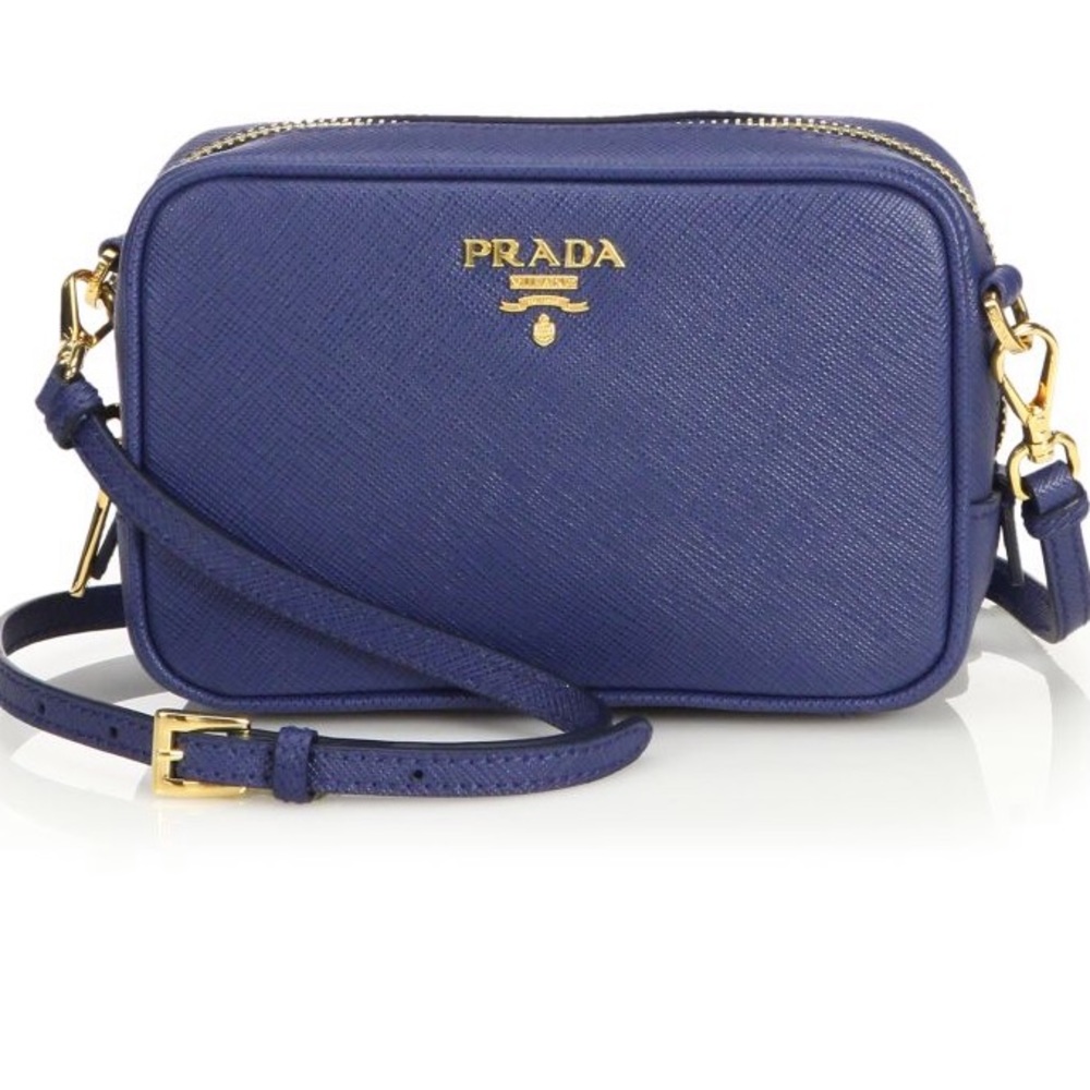 Authentic Prada Saffiano Camera bag Royal Blue